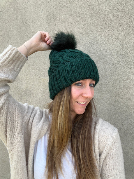 berretto lavorato lana made in italy carlotta neri verde