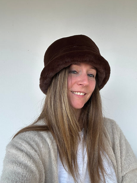 cappello ecopelliccia carlotta neri made in italy marrone