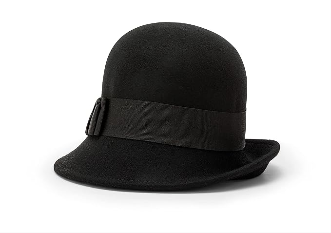 cappello falda con fiocco lana carlotta neri made in italy