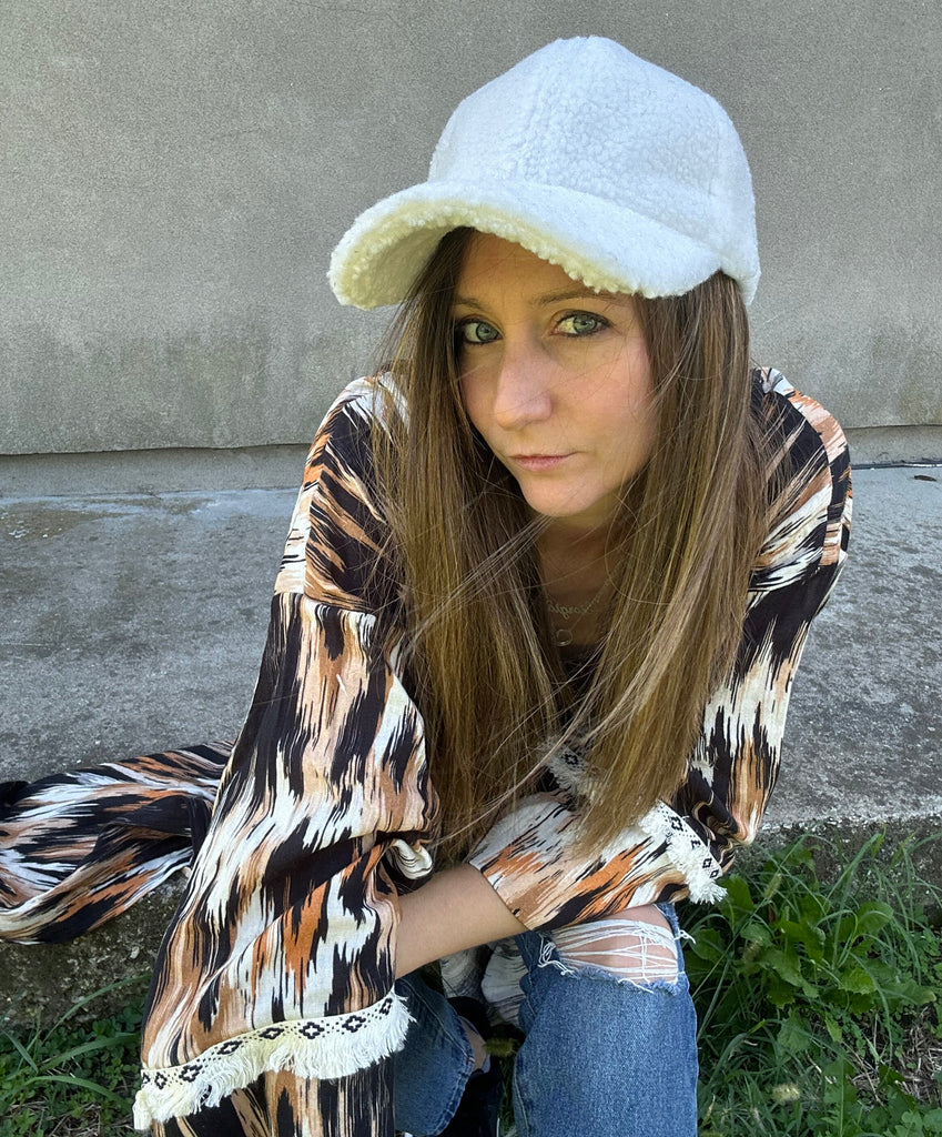 cappello teddy panna carlotta neri made in italy taglia unica