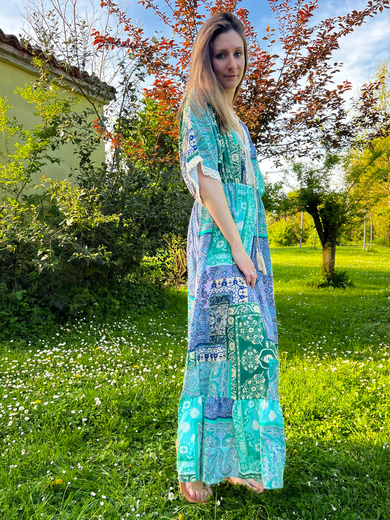 kaftano dora carlotta neri petrolio blu 