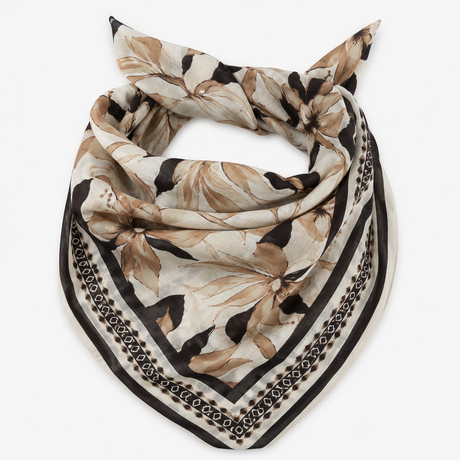 maxi foulard floreale carlotta neri cotone made in italy