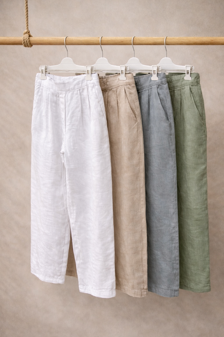 pantalone modello baloon llino carlotta neri