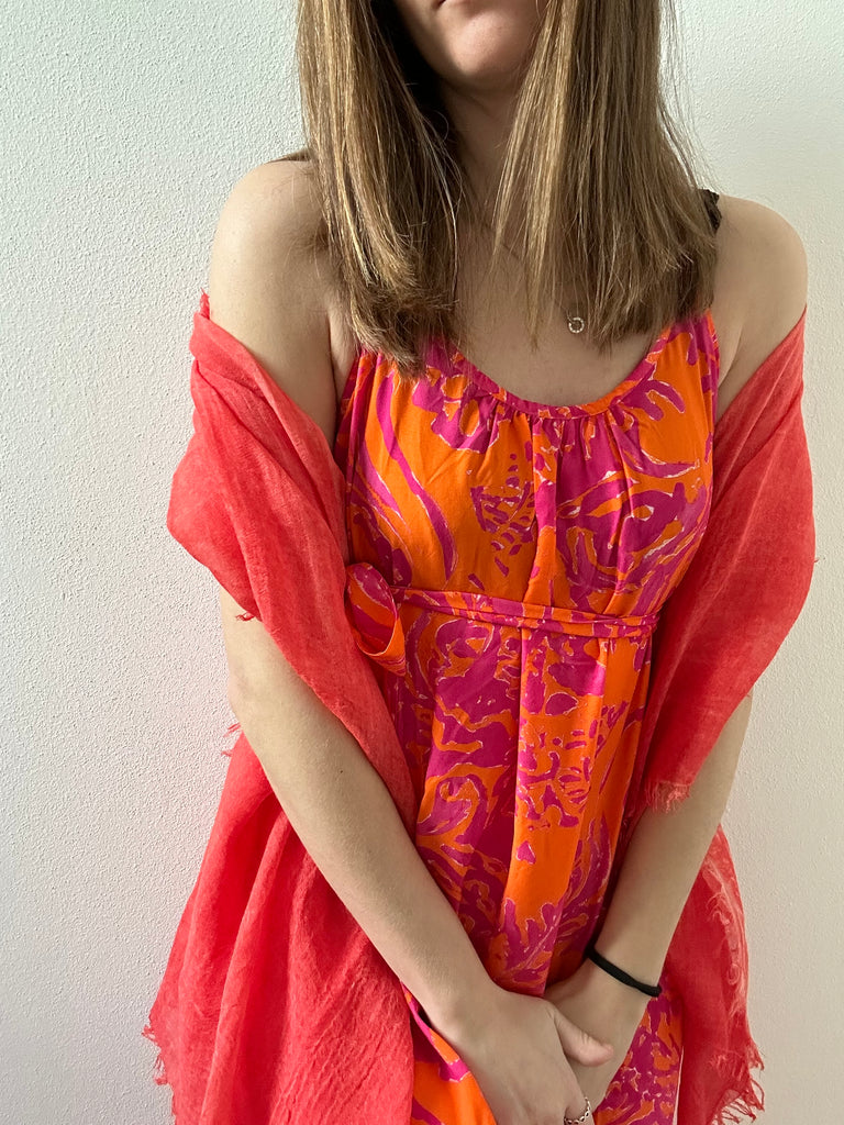 pashmina made in italy cotone carlotta neri rosso