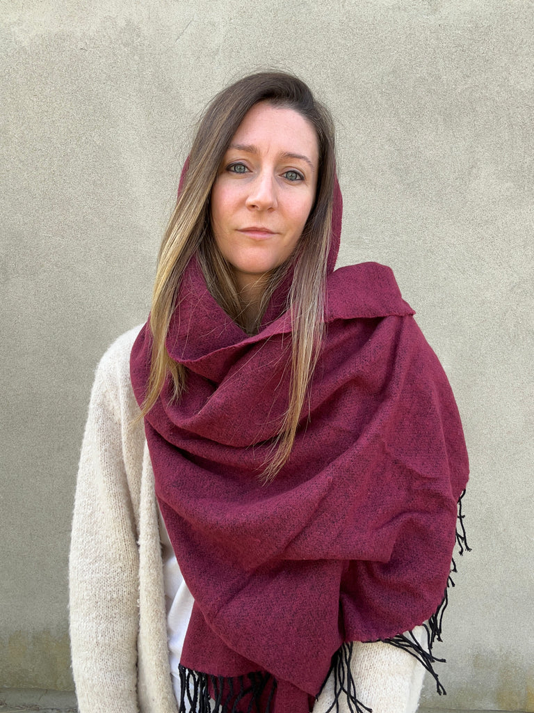stola cotone lana carlotta neri bordeaux