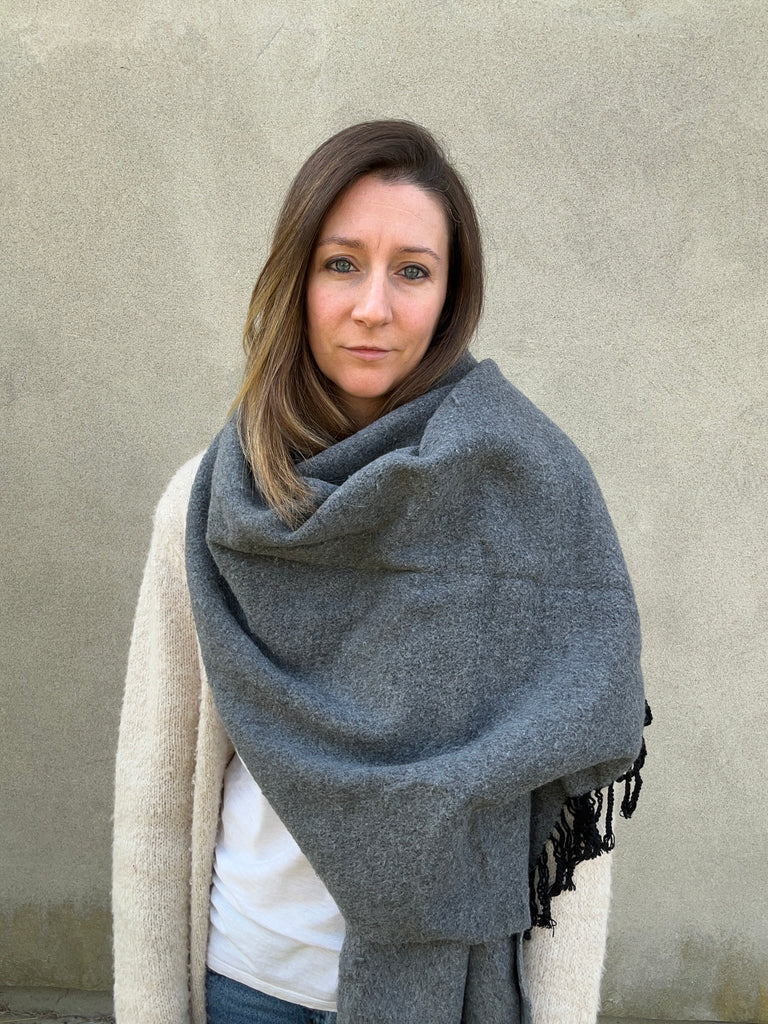 stola cotone lana carlotta neri grigio