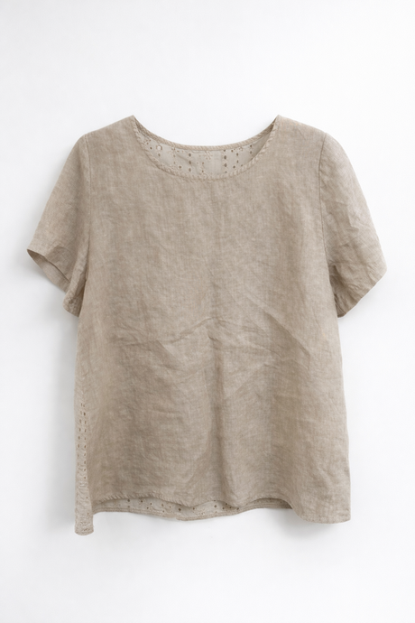 t shirt lino con retro sangallo carlotta neri